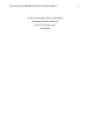 Role Of The Government In A Free Market Docx Running Head GOVERNMENT