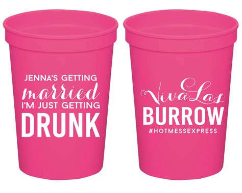 Bachelorette Stadium Cups Wedding Cups Custom Plastic Cups Monogrammed Cups Bachelorette