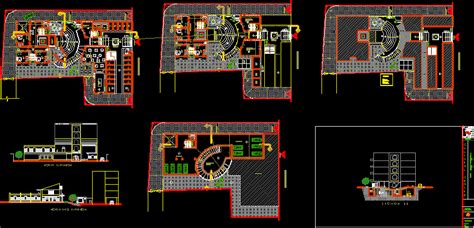 Cultural Center Mixed Use Building Dwg Plan For Autocad Designs Cad