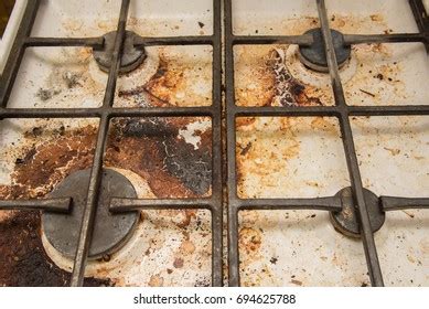 Dirty Gas Stove Stained While Cooking Over Royalty Free Licensable