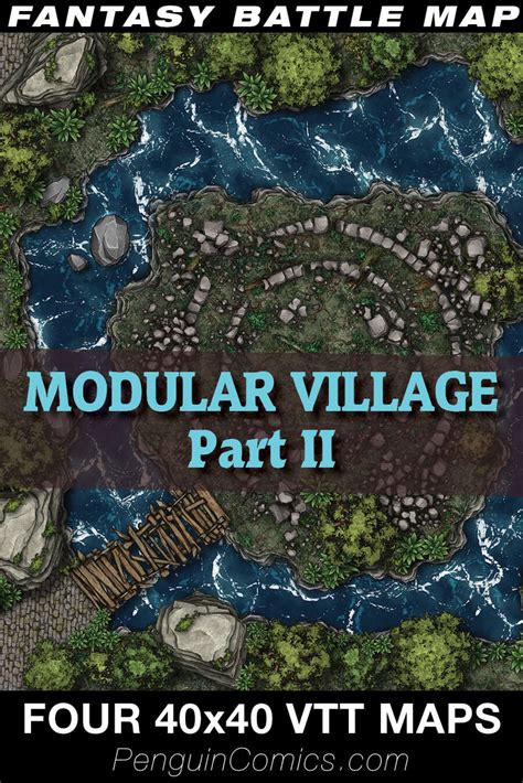 Vtt Battle Maps Modular Village Part Ii 4 Images 40x40 Penguincomics Vtt Battle Maps