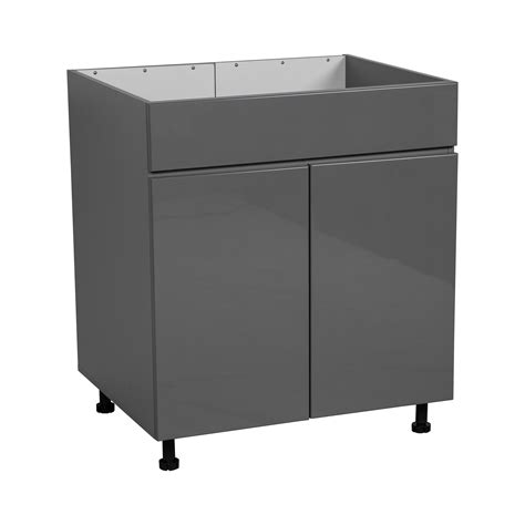 30" Sink Base Cabinets-High Double Door-with Grey Gloss door - Walmart.com