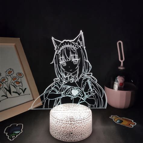 Nekopara Anime Rysunek Vanilla D Led Lampy Rgb Lampki Nocne Urodziny