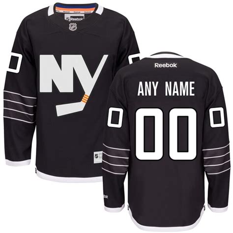 Men's New York Islanders Reebok Black Custom Premier Alternate Jersey ...