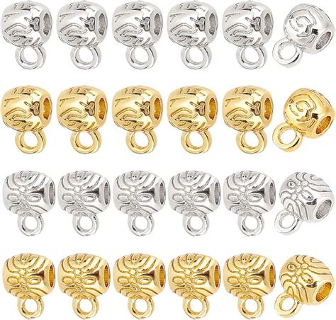 Amazon PH PandaHall 24pcs Column Bail Beads 4 Style Tube Bails