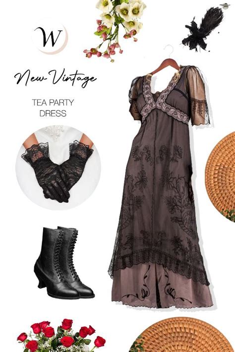 New Vintage Titanic Tea Party Dress In Black Coco By Nataya Flapper