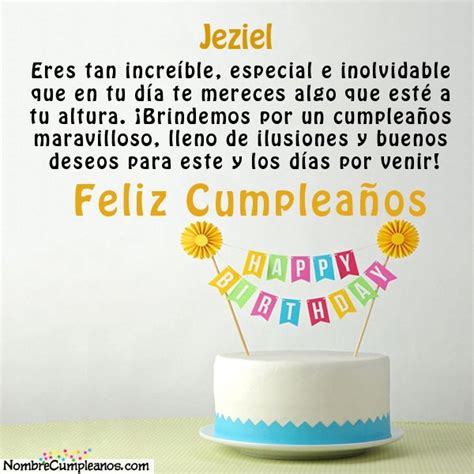 Feliz Cumplea Os Jeziel Tartas Tarjetas Deseos