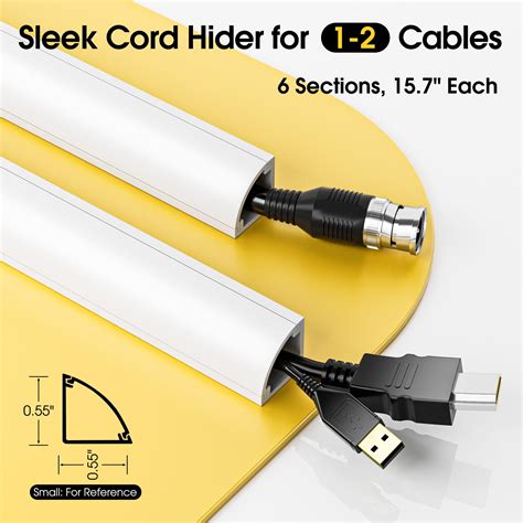 Delamu Corner Cable Concealer For 1 Small Cable 942in Corner Cord Hider Corner Wire Hider