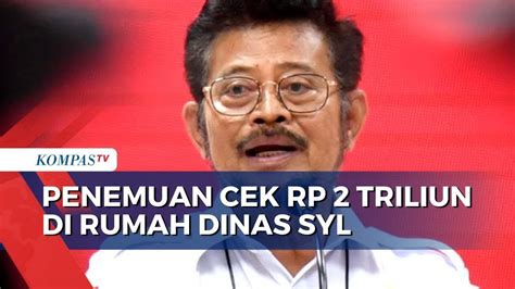 Cek Rp2 Triliun Ditemukan KPK Di Rumah Dinas Eks Mentan Syahrul Yasin