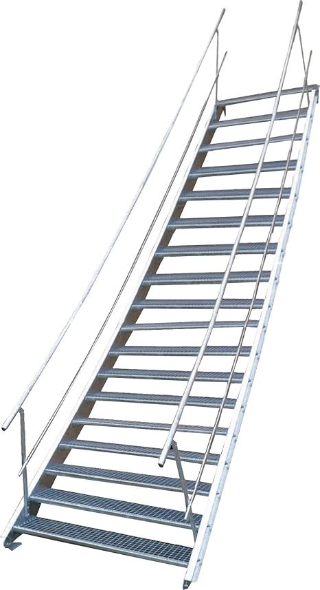 Stahltreppe Industrietreppe Aussentreppe Treppe 18 Stufen Breite 80cm