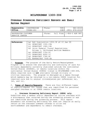 Fillable Online Overseas Screening Deficiency Reports And Early Fax