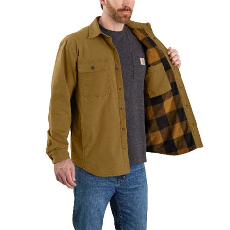 Buy Rugged Flex Relaxed Fit Canvas Fleece Lined Shirt Jac