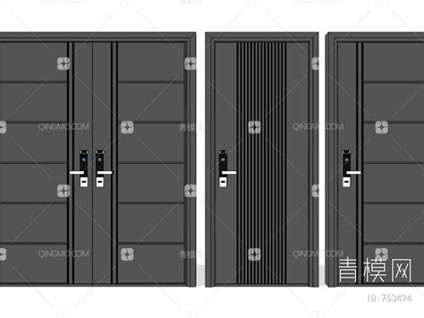 【门组合su模型】 现代门组合su模型下载 Id763494 免费su模型库 青模su模型网
