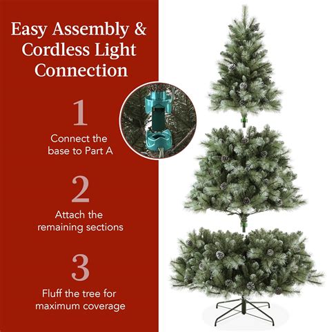 Best Choice Products Árbol de Navidad de pino escocés preiluminado de 6