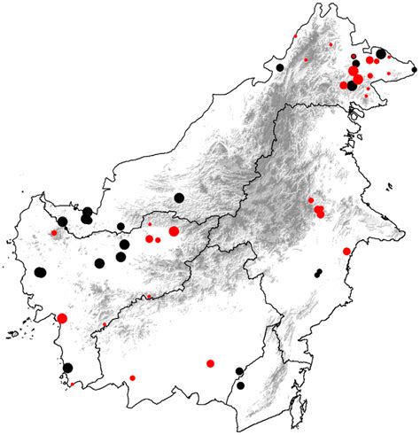 Map Of Borneo With Locations Of Surveys The Location Of Orangutan