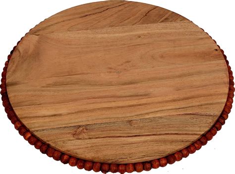 Amazon Edhas Acacia Wood Beaded Lazy Susan Wooden Lazy Susan