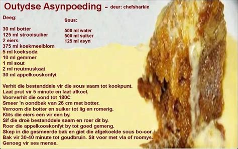 Outydse Asynpoeding Savory Snacks New Dessert Recipe Veg Dishes