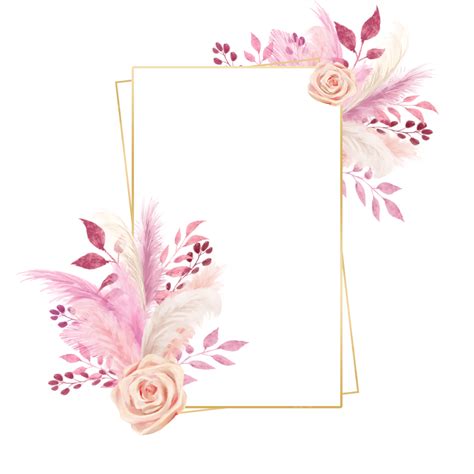 Wedding Dried Flower Png Picture Pink Dried Flower Border Wedding