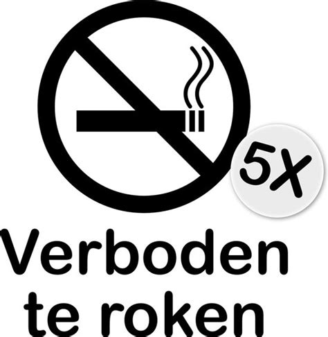 Niet Roken Sticker Zwart Verboden Te Roken Sticker Stuks Cm X