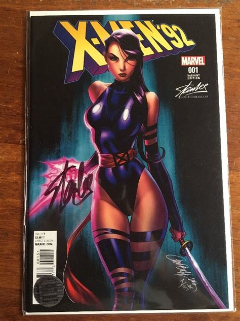 X Men J Scott Campbell Psylocke Color Variant Signed By Stan Lee