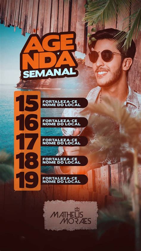 Flyer Agenda Semanal Matheus e Moraes Social Media PSD Editável