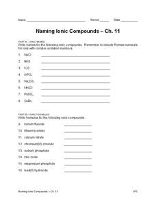 Naming Chemical Formulas Worksheets 49 72 Worksheets Library