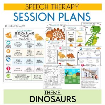 SPEECH THERAPY Dinosaur Themed Session Plans By Tools To Grow TPT