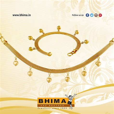 Gold Bracelet With Heart Hangings 1bhima