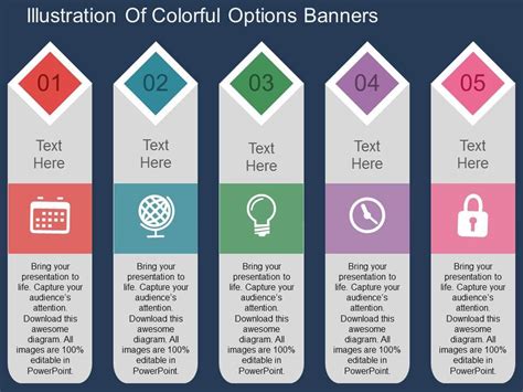 Illustration Of Colorful Options Banners Powerpoint Templates