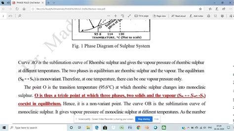 Phase Rule Sulphur System Youtube