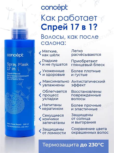 Concept Спрей для волос 17в1 восстанавливающий для поврежденных сухих и ...