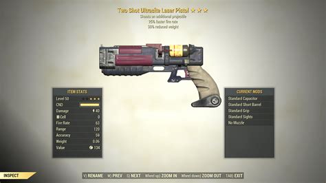 3 Two Shot Ultracite Laser Rifle 25 Faster Fire Rate [90 Reduced Weight] Fallout 76 Pc