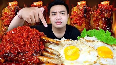 Iga Jumbo Mukbang Iga Bakar Madu Mandi Sambel Mercon Pedas Nasi