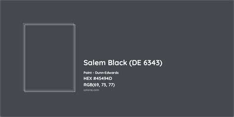 Dunn Edwards Salem Black De 6343 Paint Color Codes Similar Paints