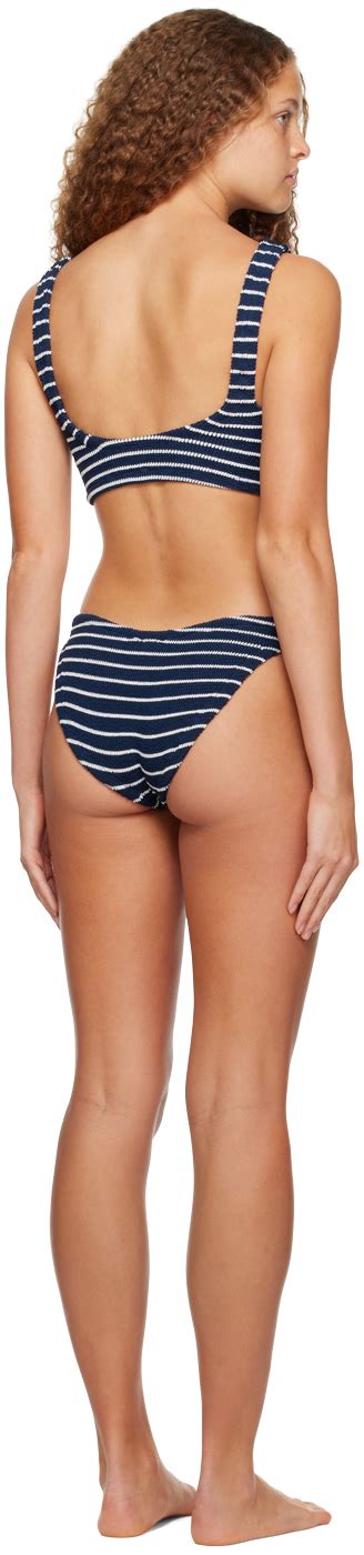 Hunza G Navy White Xandra Bikini Hunza G