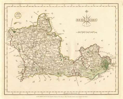 Antique County Map Of Berkshire By John Cary Original Outline Colour