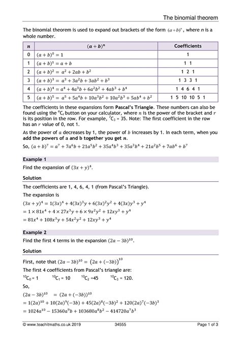 Free Expanding Binomials Worksheet Download Free Expanding Binomials Worksheet Png Images Free