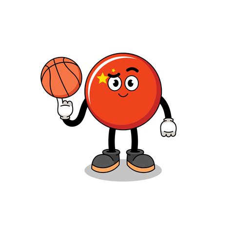 china flag illustration as a basketball player 15164733 Vector Art at Vecteezy