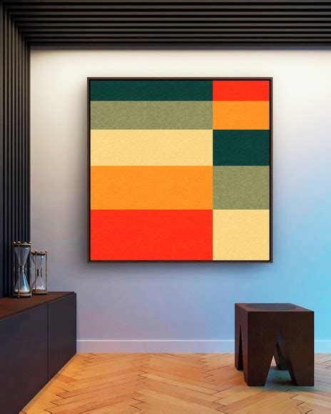 Quadro Geométrico Textura Laranja Canvas Moldura 100x100 Elo7