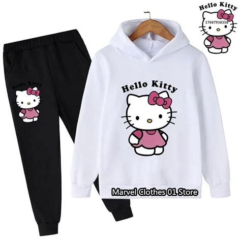 Hello Kitty Hoodies Sets Boys Outfit Set Kids Clothes Girls Clothing ...