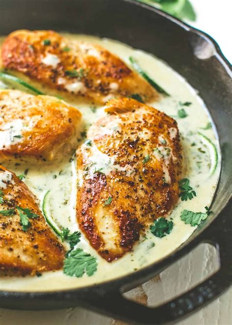 Made In One Pan Chicken With Creamy Cilantro Lime Sauce Is Tender