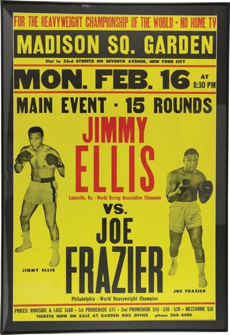 1970 Joe Frazier v. Jimmy Ellis On-Site Fight Poster