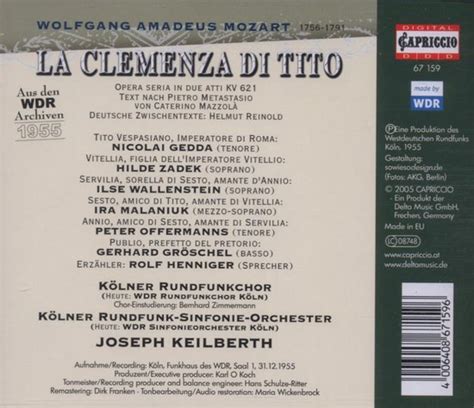 Mozart La Clemenza Di Tito Keilberth Cd Album Muziek Bol