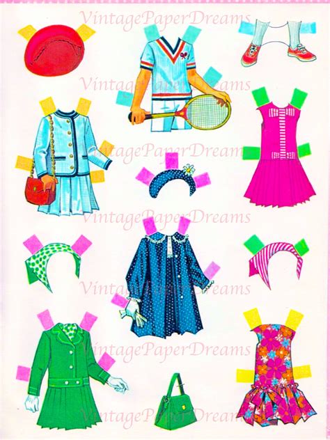 Vintage Paper Doll Printable Pdf Jpeg Fairy Tale Heidi Paper Doll 60s