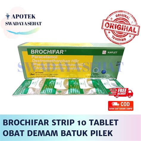 Brochifar Strip Tablet Obat Demam Batuk Pilek Flu Sakit Kepala