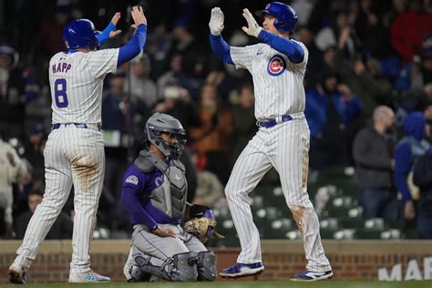 Chicago Cubs Dominate The Colorado Rockies With A 12 2 Victory Sports