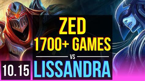 ZED Vs LISSANDRA MID 1700 Games Triple Kill 2 Early Solo Kills