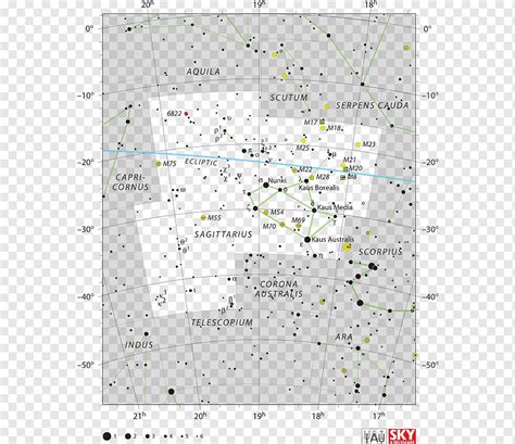 Sagittarius Constellation Star Chart Omega Nebula Messier Object