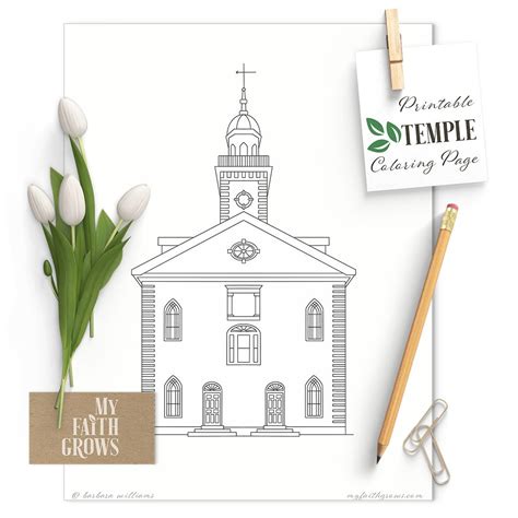 Kirtland Temple Printable Coloring Page | My Faith Grows