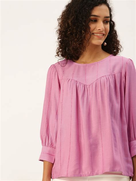 Buy And Women Lavender Regular Top Tops For Women 16561992 Myntra